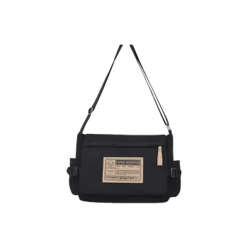 Warrior Nylon Fabric Messenger Bag Crossbody Bags Unisex White/Black