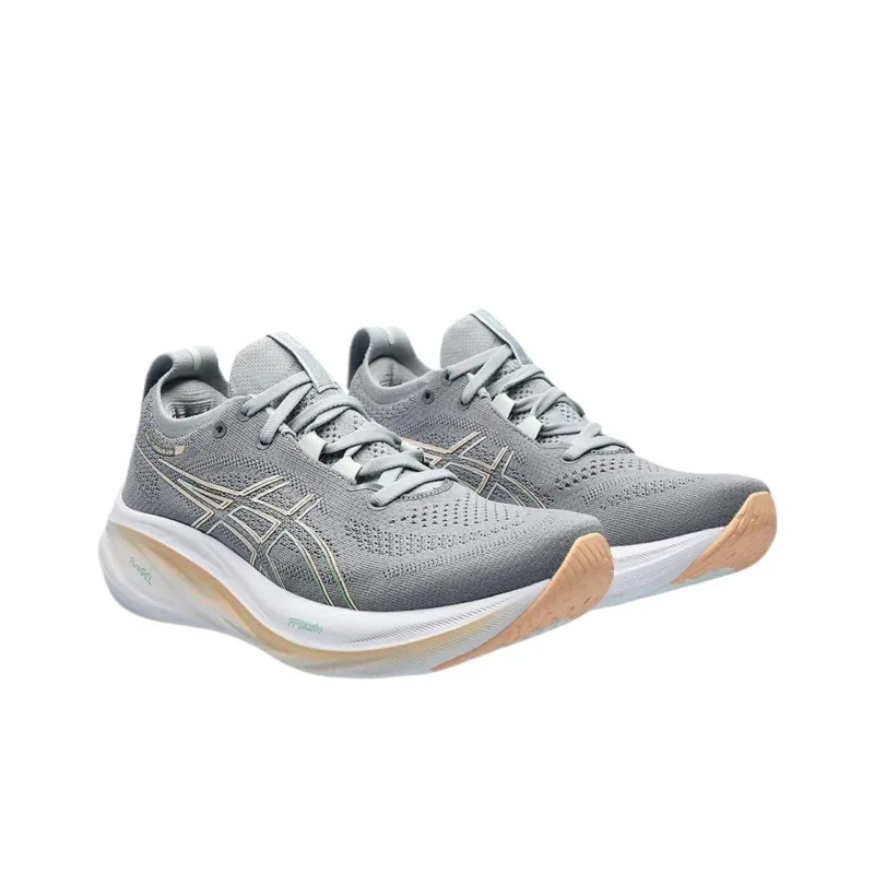 Asics Non slip Wear resistant Shock Absorption Low Top Running Shoes Women's Gray-3