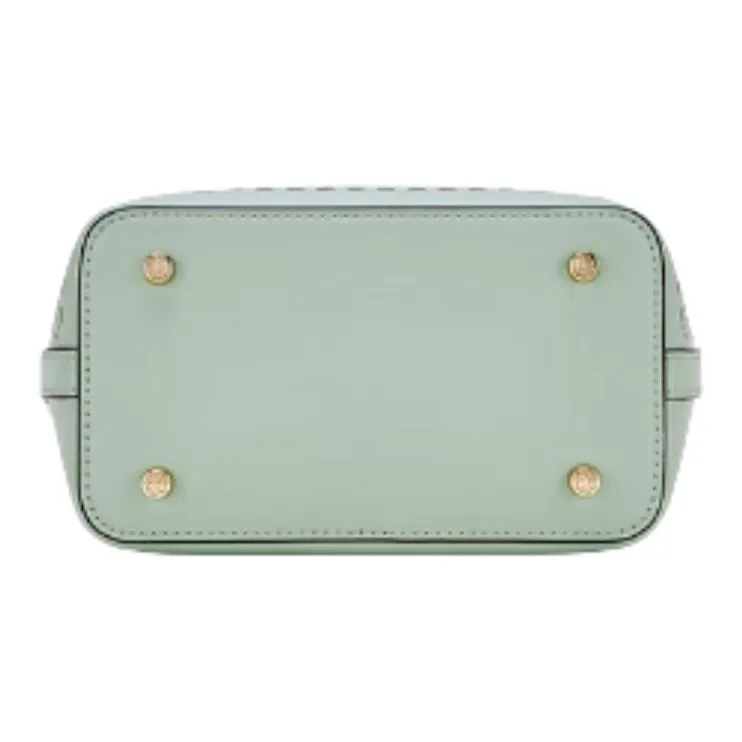 Hush Puppies Cow Split Leather Bucket Bags Shoulder Bag Crossbody Bag Medium Size Women's Light Green/Ecru/Brown-4