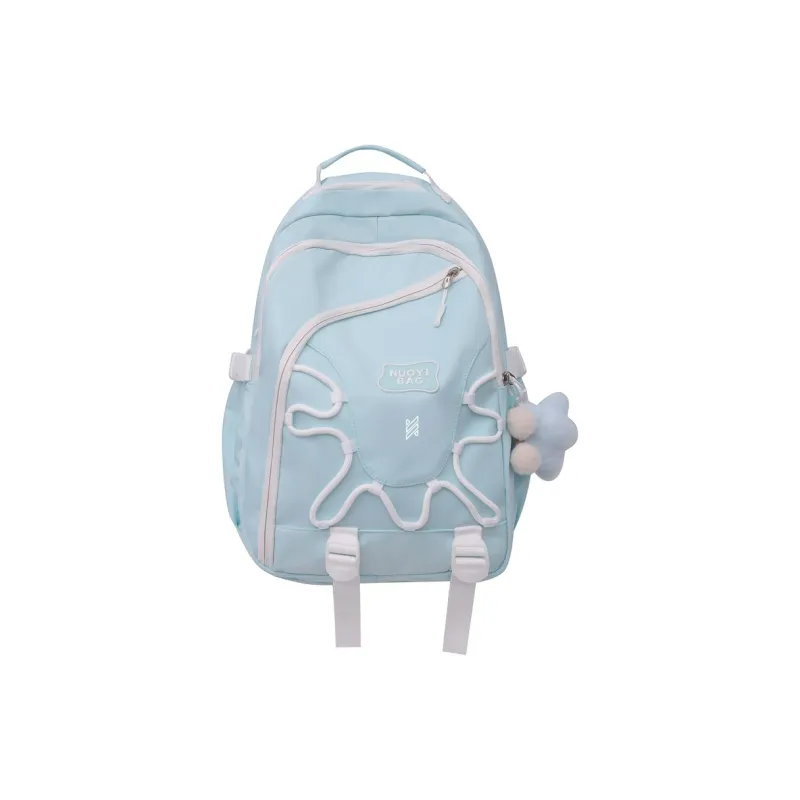 NOMK Nylon Backpack Handbag Women's White/Black/Yellow/Pink/Blue/Green-12