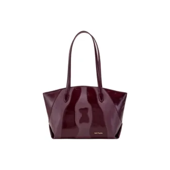 Hush Puppies Cow Leather Handbag Shoulder Bag Large Size Women's Burgundy