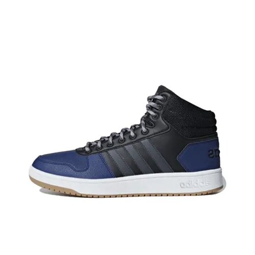 Adidas Neo Hoops 2.0 Vintage Basketball Shoes Men Mid-Top Black/Blue