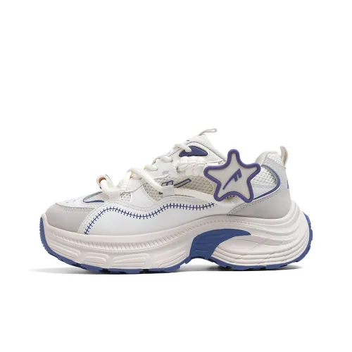 Warrior Wear-resistant And Lightweight Low-Top Chunky Sneakers Women's Beige Blue