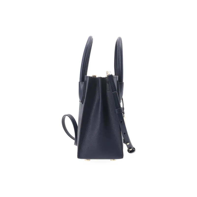MICHAEL KORS Mercer Cow Leather Trunk Bag Handbag Shoulder Bag Crossbody Bag Small Size Women's Navy Blue-2