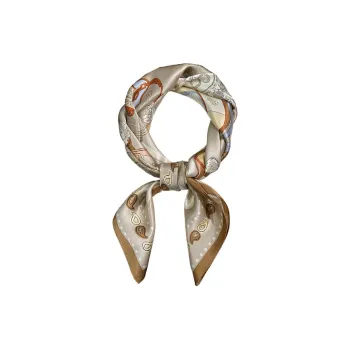 MITHAOL KUSC Silk Scarves Women's Champagne Carriage
