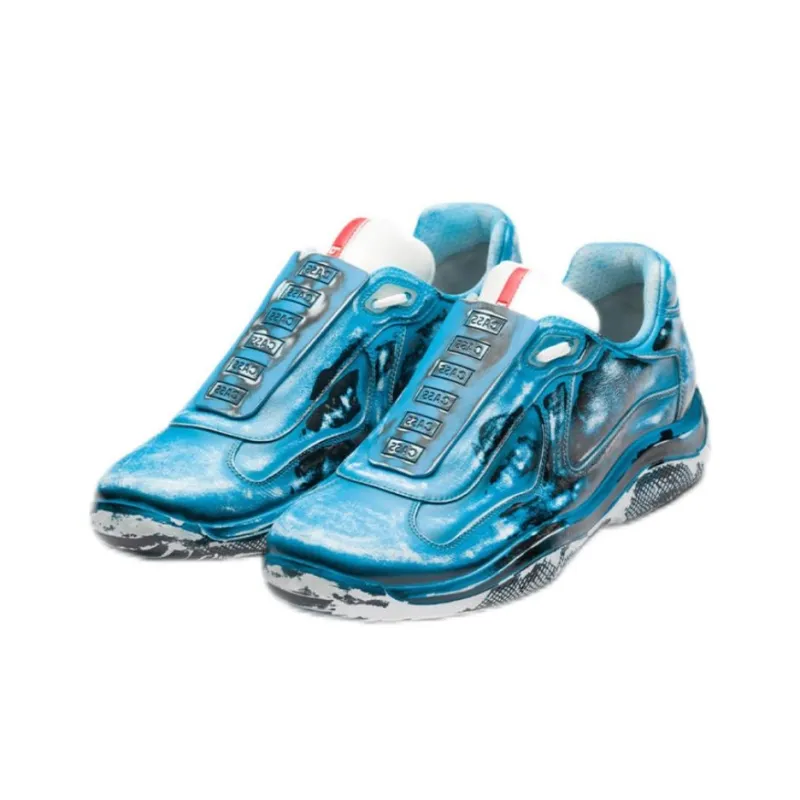 Cass x PRADA D3cay Wear-Resistant Low-Top Athletic Shoes Unisex Impact Blue-1