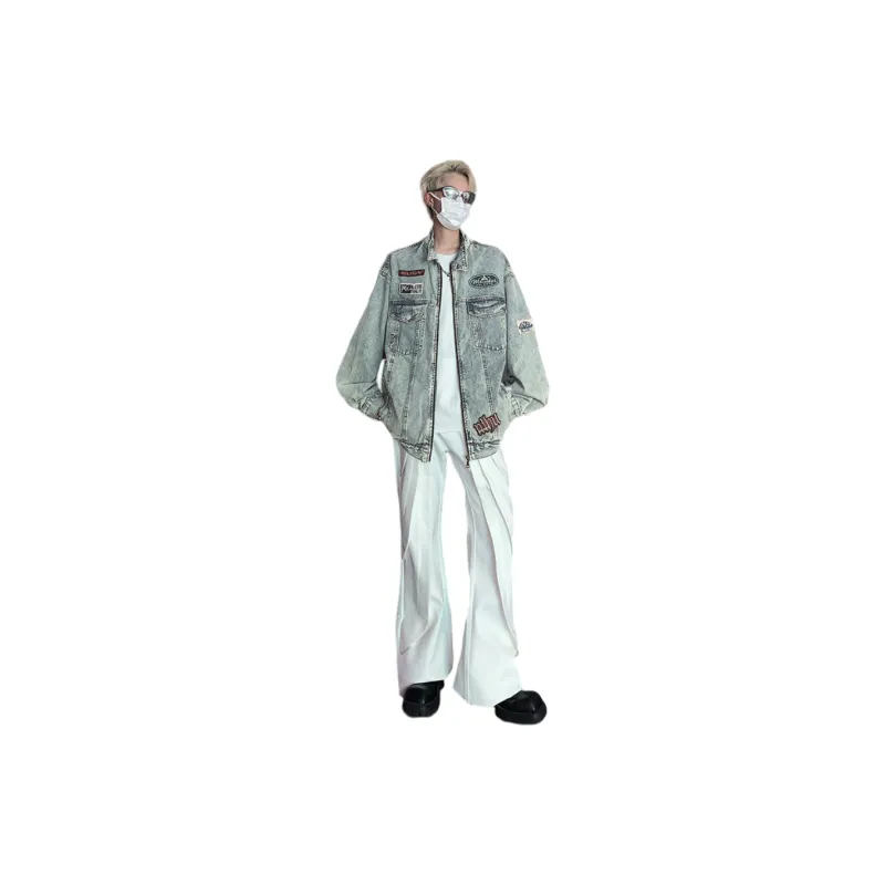 PAINT STAIN Denim Jacket Unisex Blue-1