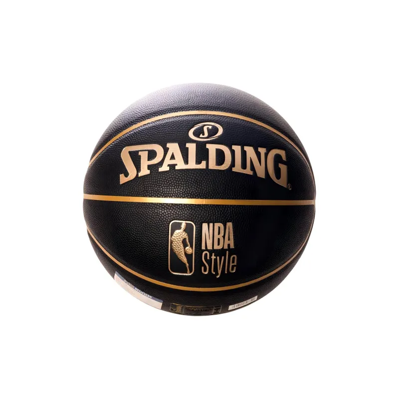 SPALDING Rubber Basketball Black Gold Size 7 Ball Training Unisex-0