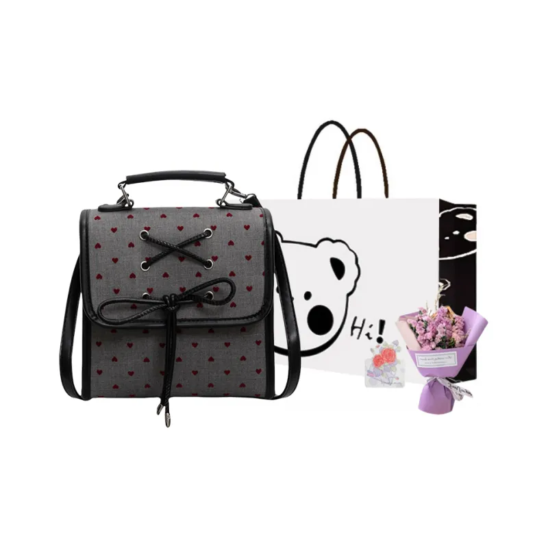 NX DOUGHNUT Fabric Backpack Women's Stars/Heart/Large Polka Dot/Polka Dot Black/Polka Dot Red-14