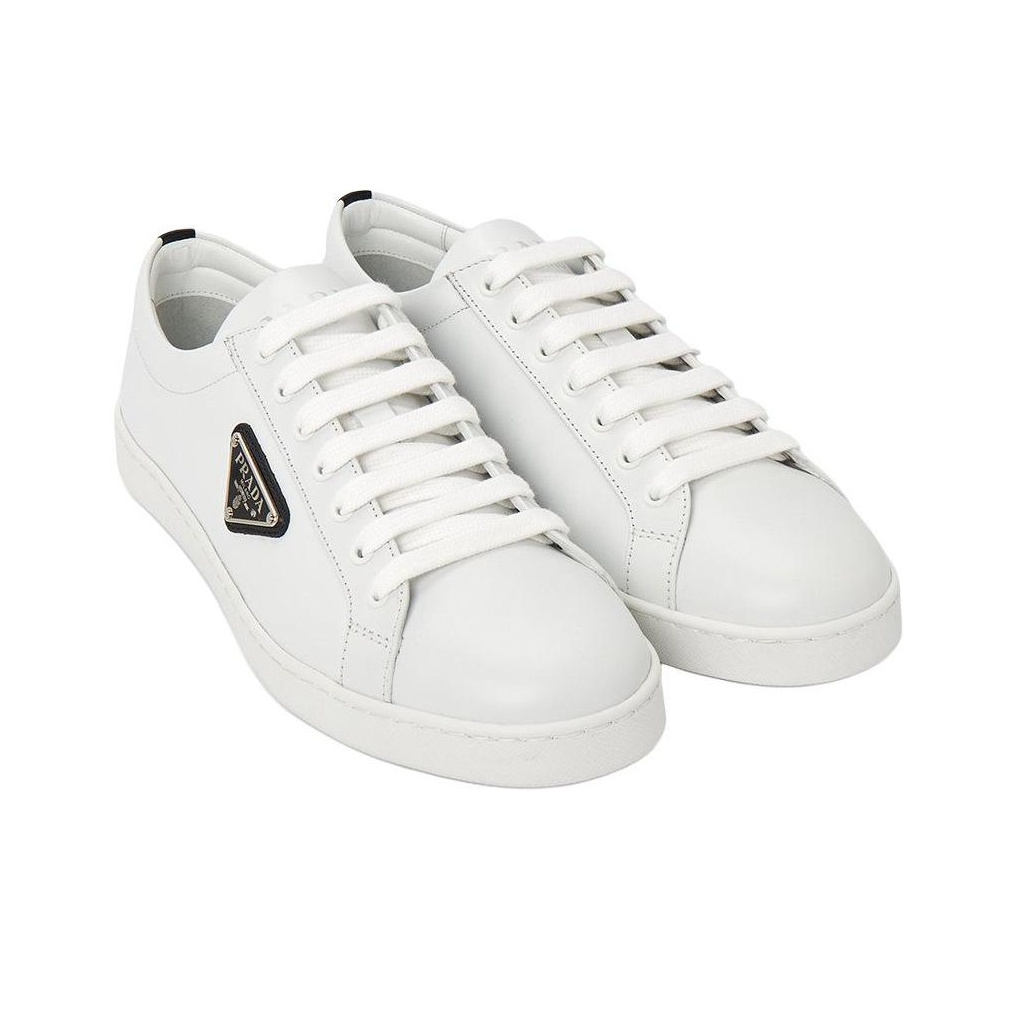 PRADA Skateboard Shoes Men Low-Top White Black - POIZON