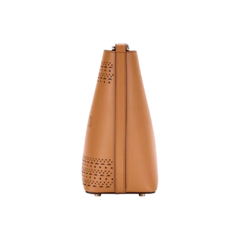 Hush Puppies Cow Split Leather Bucket Bags Shoulder Bag Crossbody Bag Medium Size Women's Light Green/Ecru/Brown-15