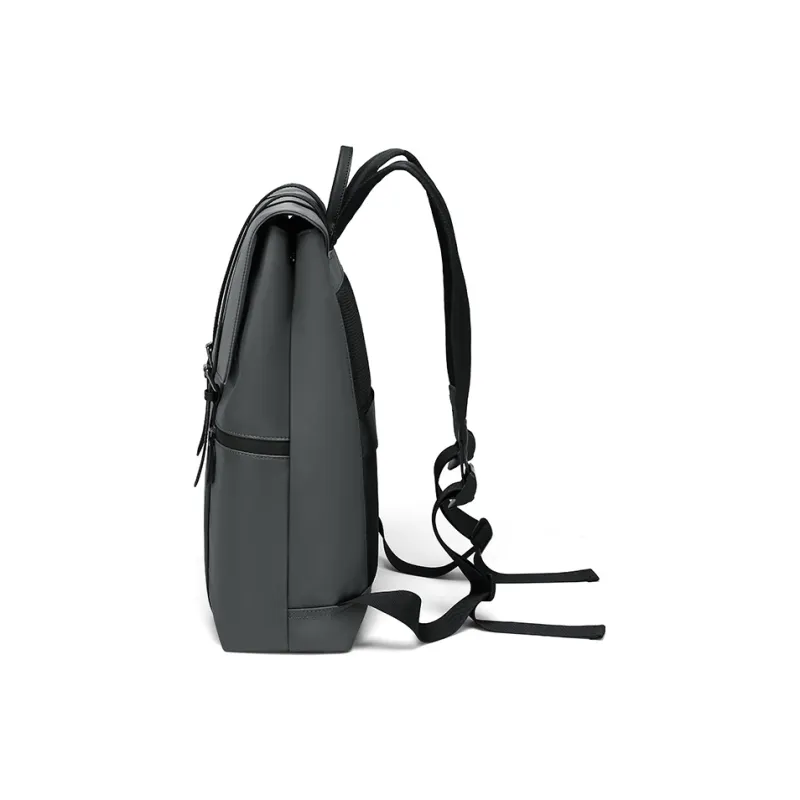 MashaLanti Nylon Fabric With PVC Backpack Regular Men's Smoke Gray-3