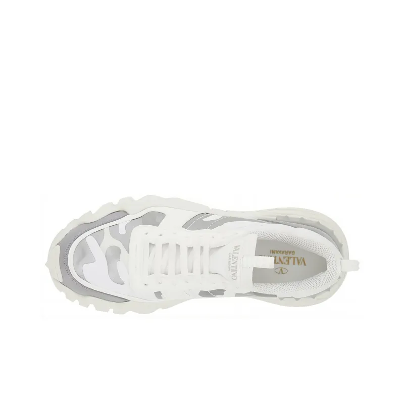 Valentino Anti Slip Wear Resistant Low Top Casual Shoes Men's White Silver-4