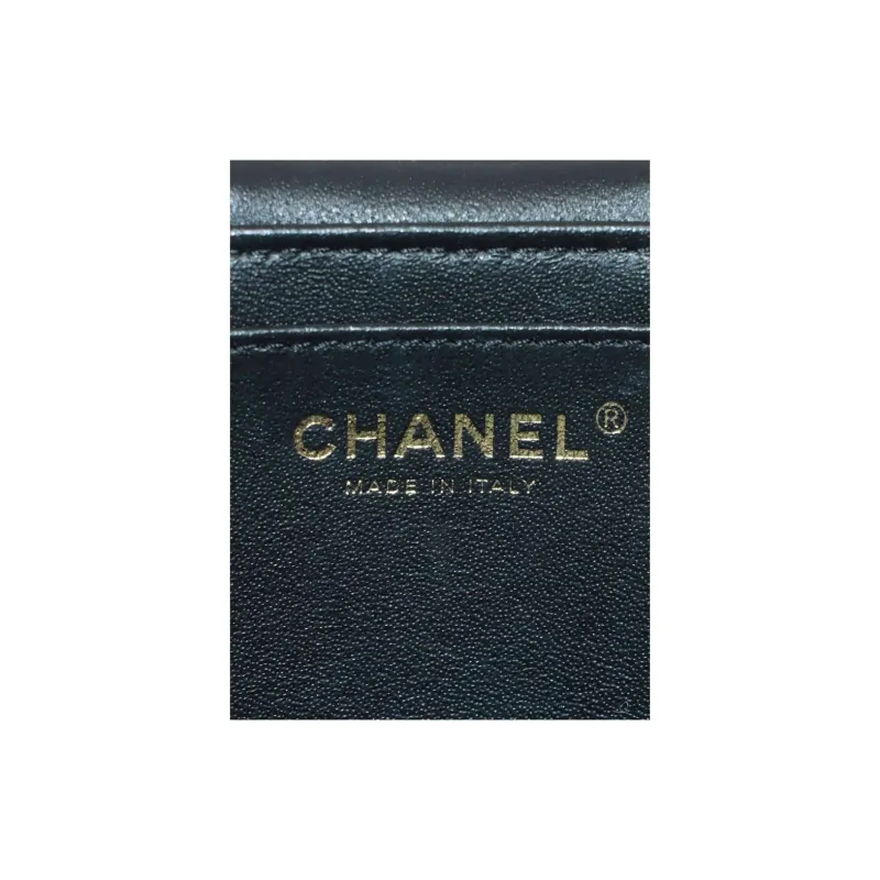 CHANEL Lambskin Bucket Bag, Portable Crossbody Bag, Shoulder Bag Medium Size Women's Black-4