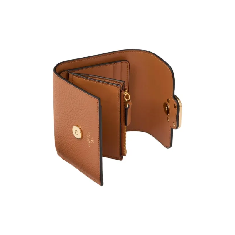 Valentino Leather Wallet Women's Almond-1