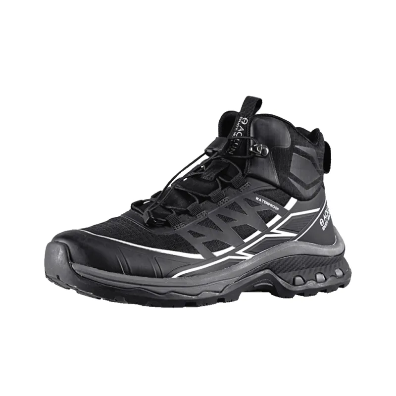 Auron Anti Slip And Wear Resistant Water Resistant Mid Top Hiking Shoes Men's Black-0