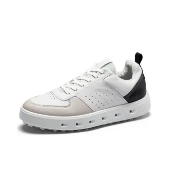 Ecco Low Top Skateboard Shoes Men's White/Black/Sandstone Gray