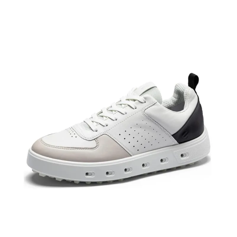 Ecco Low Top Skateboard Shoes Men's White/Black/Sandstone Gray-0