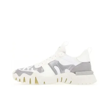 Valentino Anti Slip Wear Resistant Low Top Casual Shoes Men's White Silver