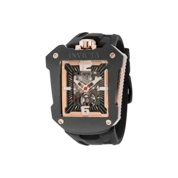 INVICTA Wrist Watch Automatic Mechanical Movement Silicone Strap 48mm Cut-Out Dial Men's Watches