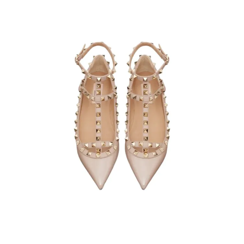 Valentino Rockstud GARAVANI Casual Single Shoes Women's Beige-3
