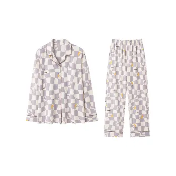 MIIOW Pajama Set Women's Gray White