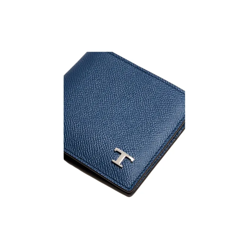 TOD'S Calfskin Wallet Men's Blue-3