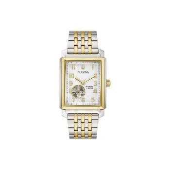 BULOVA Sutton Collection Wrist Watch Automatic Mechanical Movement Stainless Steel Strap 33mm White Dial Men's Watches