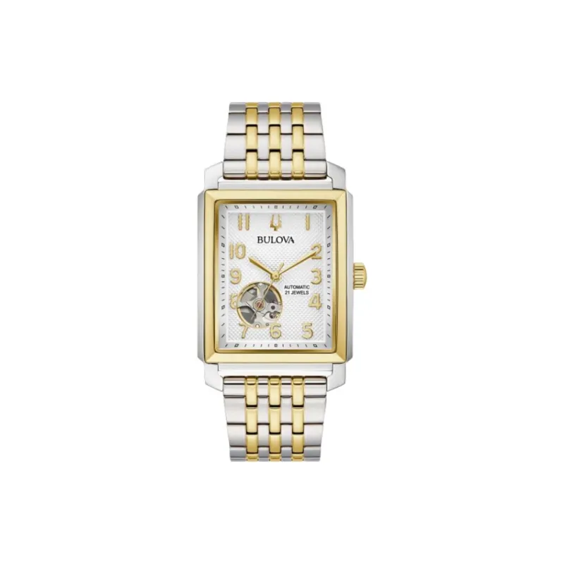 BULOVA Sutton Collection Wrist Watch Automatic Mechanical Movement Stainless Steel Strap 33mm White Dial Men's Watches-0