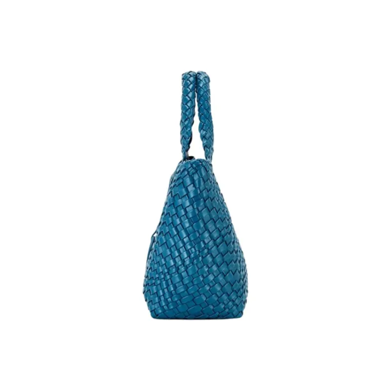 Hush Puppies Cow Leather Tote Bag Shopping Bag Handbag Medium Size Women's Blue-2