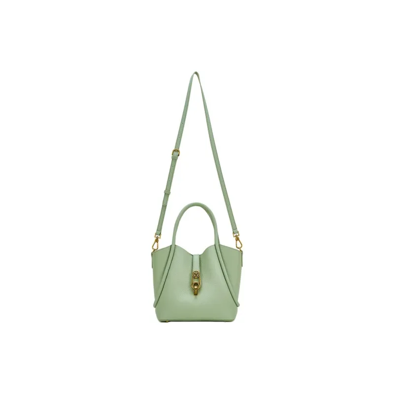 Hush Puppies Cow Leather Shoulder Bag Crossbody Bag Handbag Medium Size Women's Brown/Khaki/Light Green-13