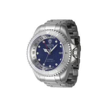 INVICTA Wrist Watch Automatic Mechanical Movement Stainless Steel Strap 52mm Blue Dial Men's Watches