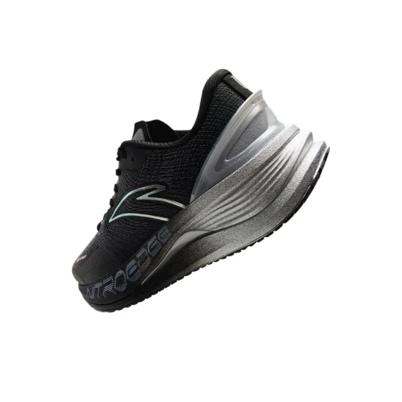 Anta Cushioning Wear Resistant Low Top Running Shoes Men's Black White-2