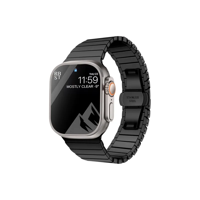 FZRT Apple Compatibility Watch Band Stainless Steel Metal 49mm Steel Band Stainless Steel Material-3