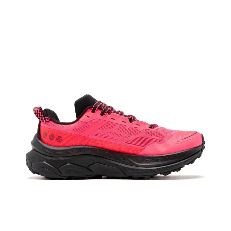 QIAODAN Mountain God 2.0 Running Shoes Men Low Top Fluorescent Flying Shadow Pink/Black-2