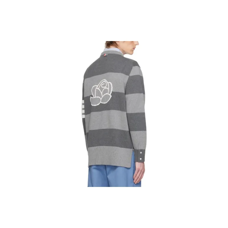 THOM BROWNE Stripe Detailed Knitted Sweater-1
