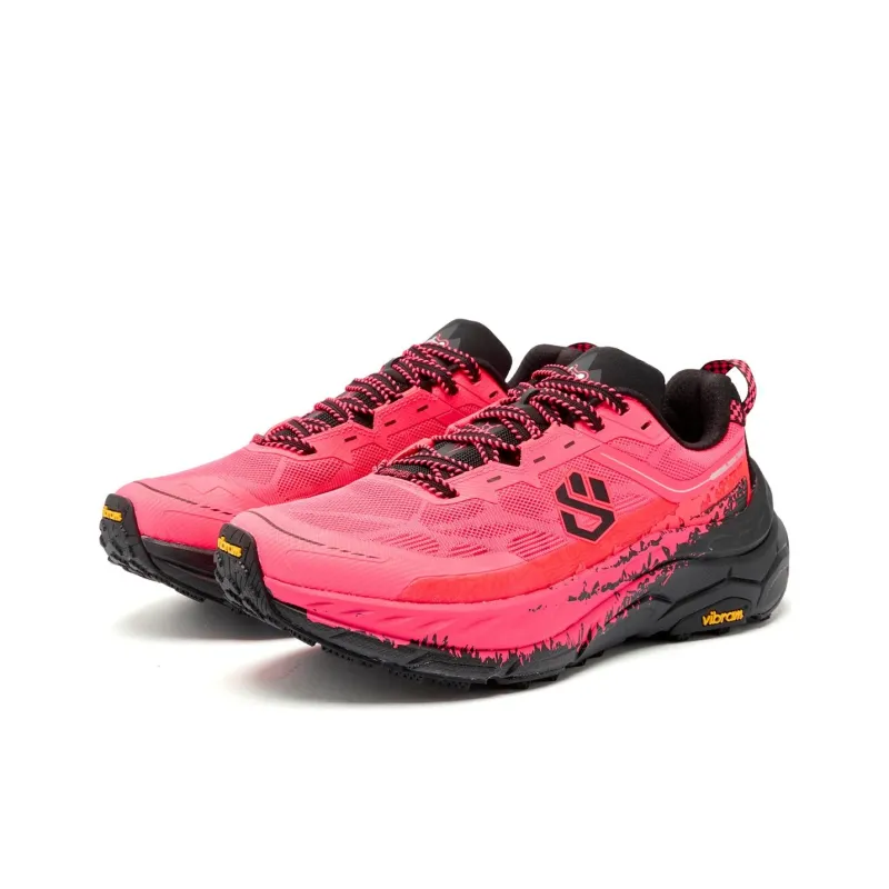 QIAODAN Mountain God 2.0 Running Shoes Men Low Top Fluorescent Flying Shadow Pink/Black-3