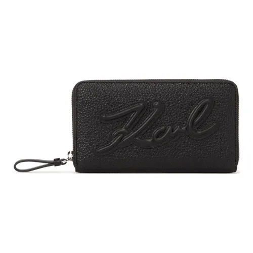 KARL LAGERFELD Cow Leather Wallet Womens White K/Skuare Continental Wallet