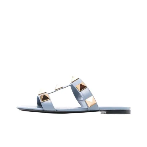 Valentino Roman Stud Slide Slippers Women's Blue