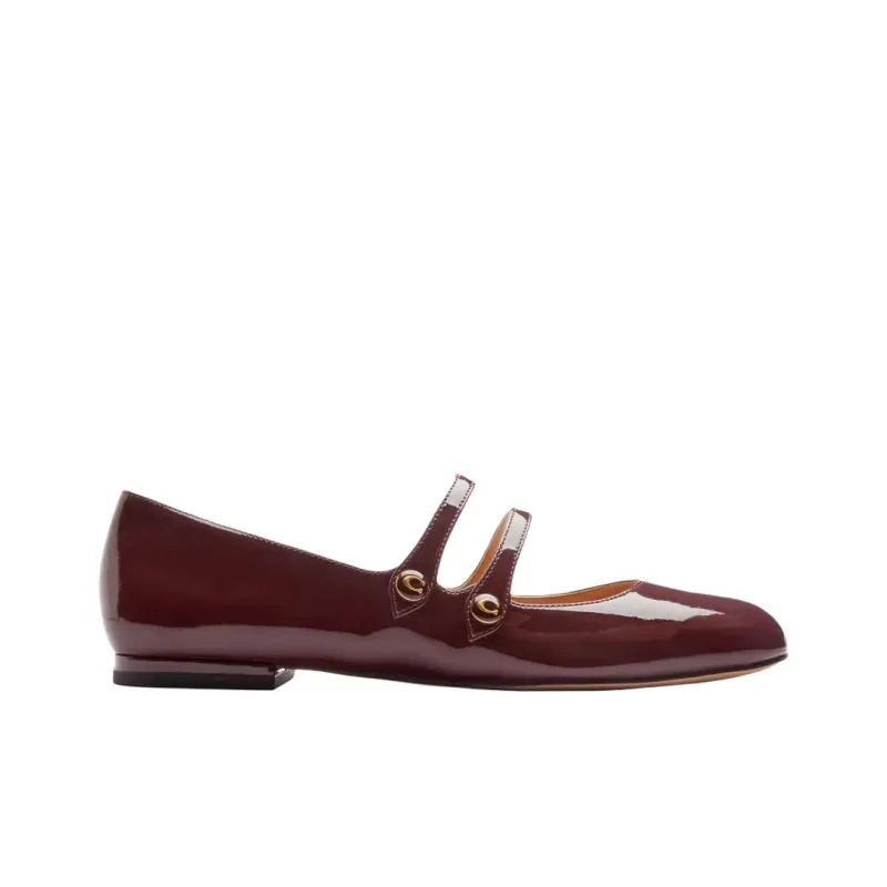 COACH Winley Flat Mary Jane Shoes Women's Burgundy-1