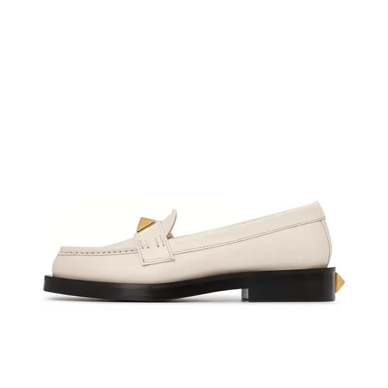 Valentino Roman Stud Loafers 3cm Women's White-0
