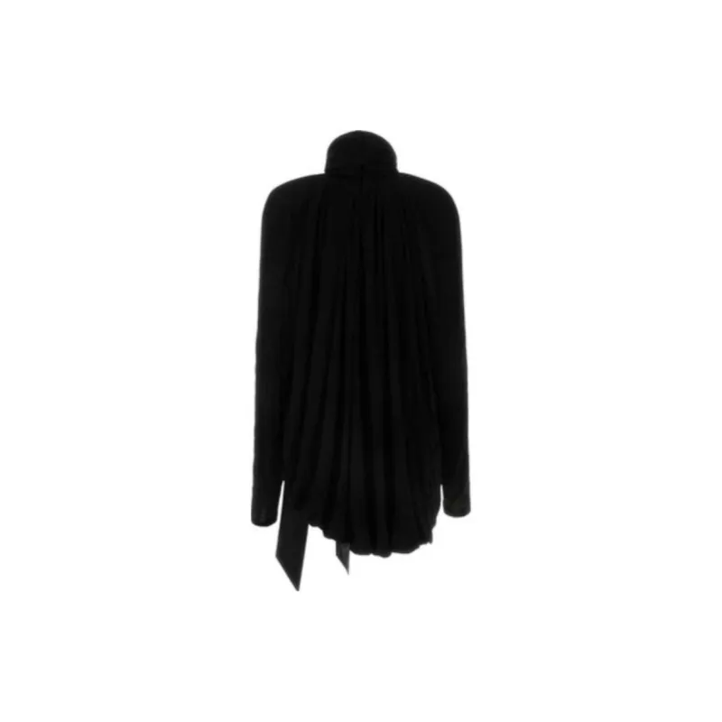 SAINT LAURENT High Neck Pleated Shirt-1