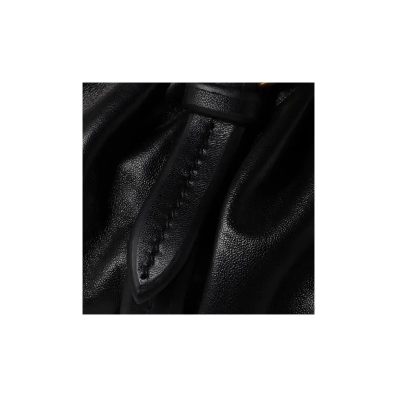 MIU MIU Leather Handbag, Shoulder Bag Medium Size Women's Black-4