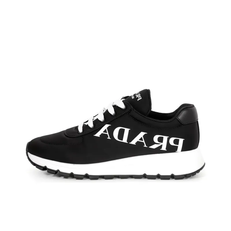 PRADA Low Top Casual Shoes Women's Black White-0