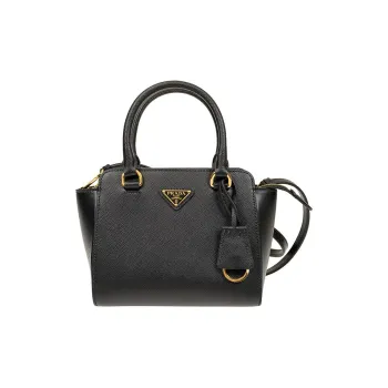 PRADA Leather Tote Bag, Shopping Bag, Shoulder Bag, Crossbody Bag, Handbag Women's Black