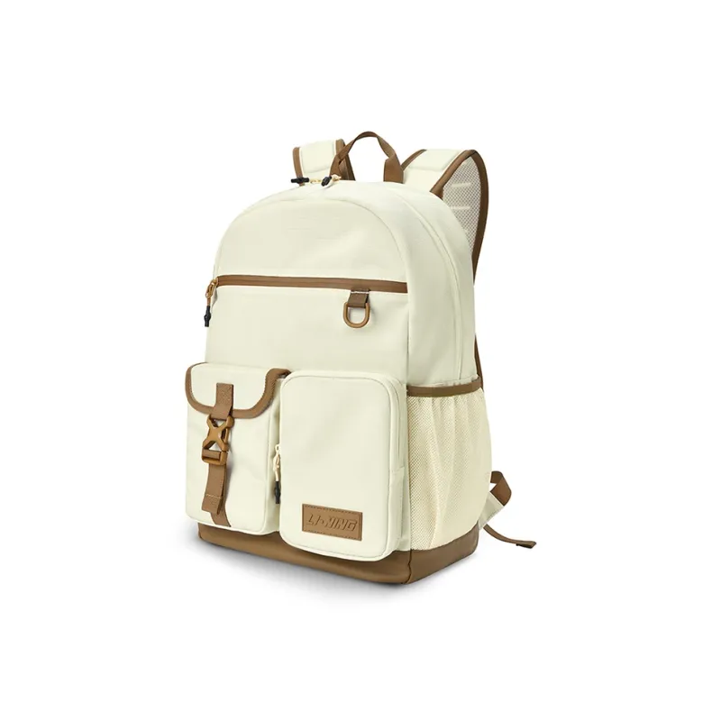 LiNing Polyester Backpack Regular Unisex Brown Yellow-1