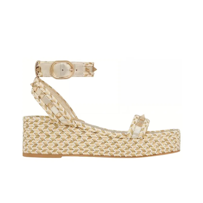 Valentino Garavani Rockstud 45mm Woven Sandals-1