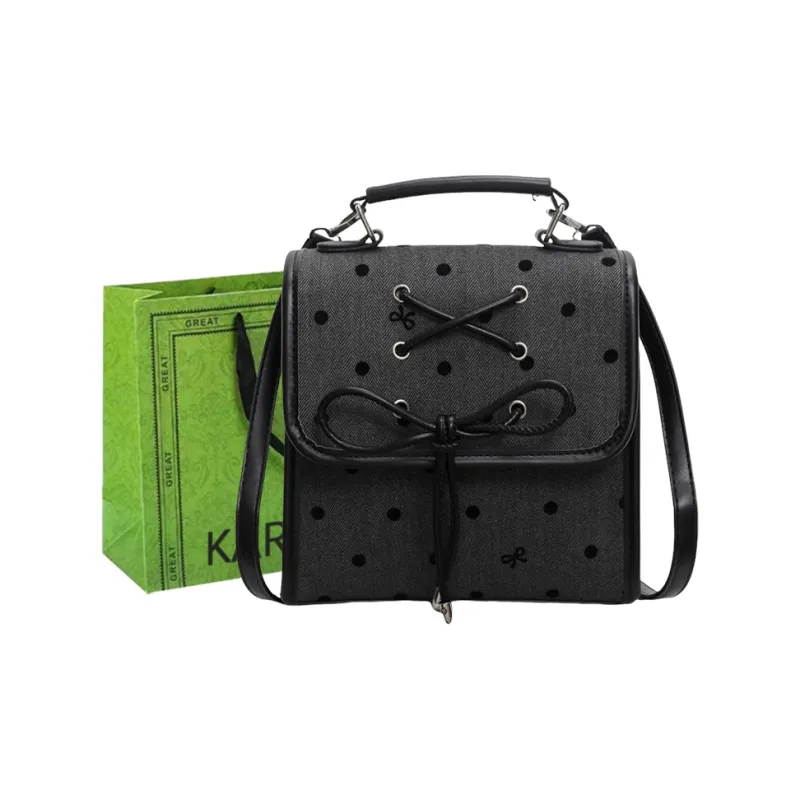 KARUISHA Nylon Backpack Women's Stars/Heart/Polka Dot Black/Polka Dot Red-4
