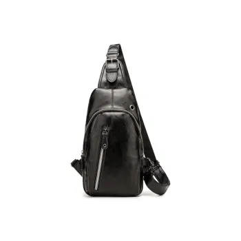 VIHUS Microfiber Sling Bag Shoulder Bag Crossbody Bag Regular Men's Black