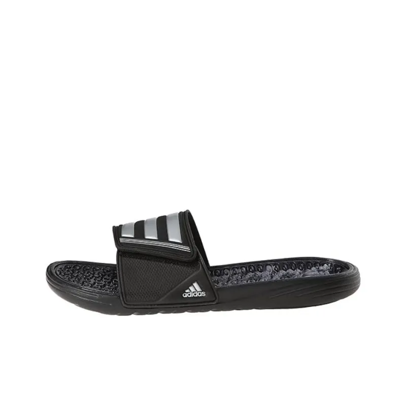 Adidas Slip-Resistant Abrasion-Resistant Slide Slippers Unisex Black Gray Color-0
